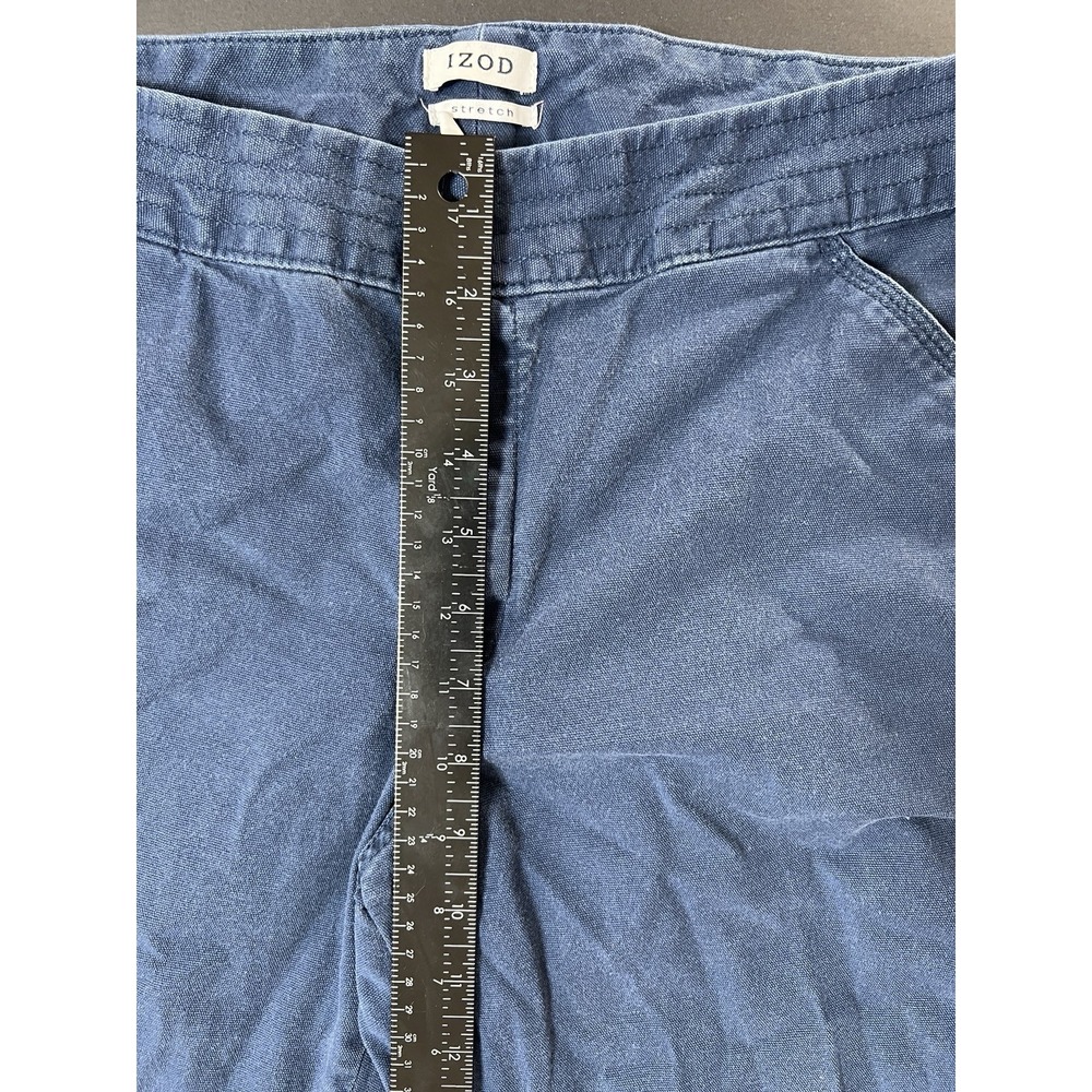 Izod Stretch Wide Leg Pants Women's Size 12 Preppy Minimalist Blue - Picture 3 of 8